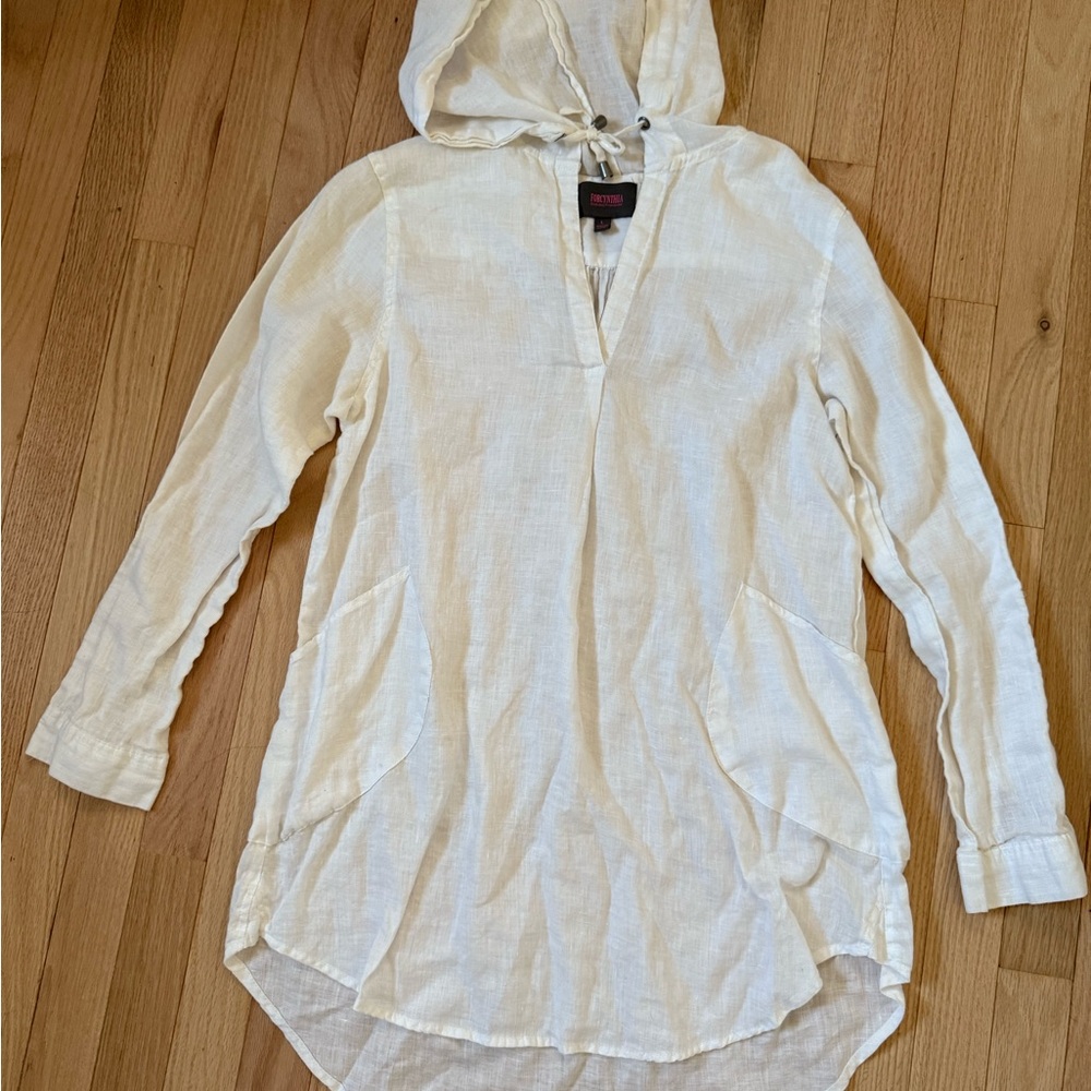 For Cynthia white Hooded Beachwear